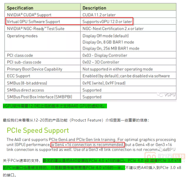 细读NVIDIA A40 GPU的官方产品介绍文档(图7)